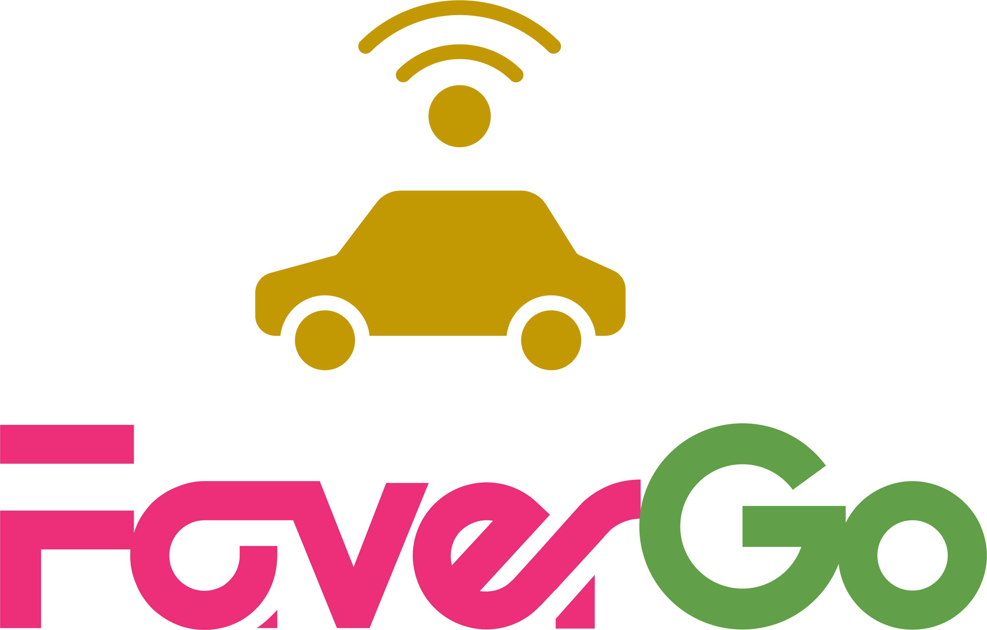 FaverGo logo with golden car icon, pink Faver text and green Go text